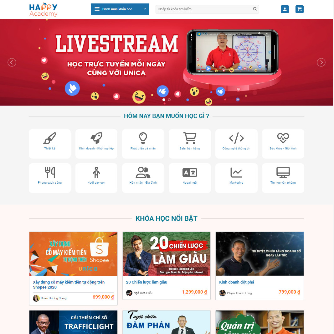 Theme wordpress bán khóa học đẹp 01