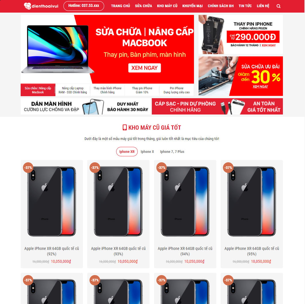 Theme wordpress dịch vụ sửa điện thoại 03